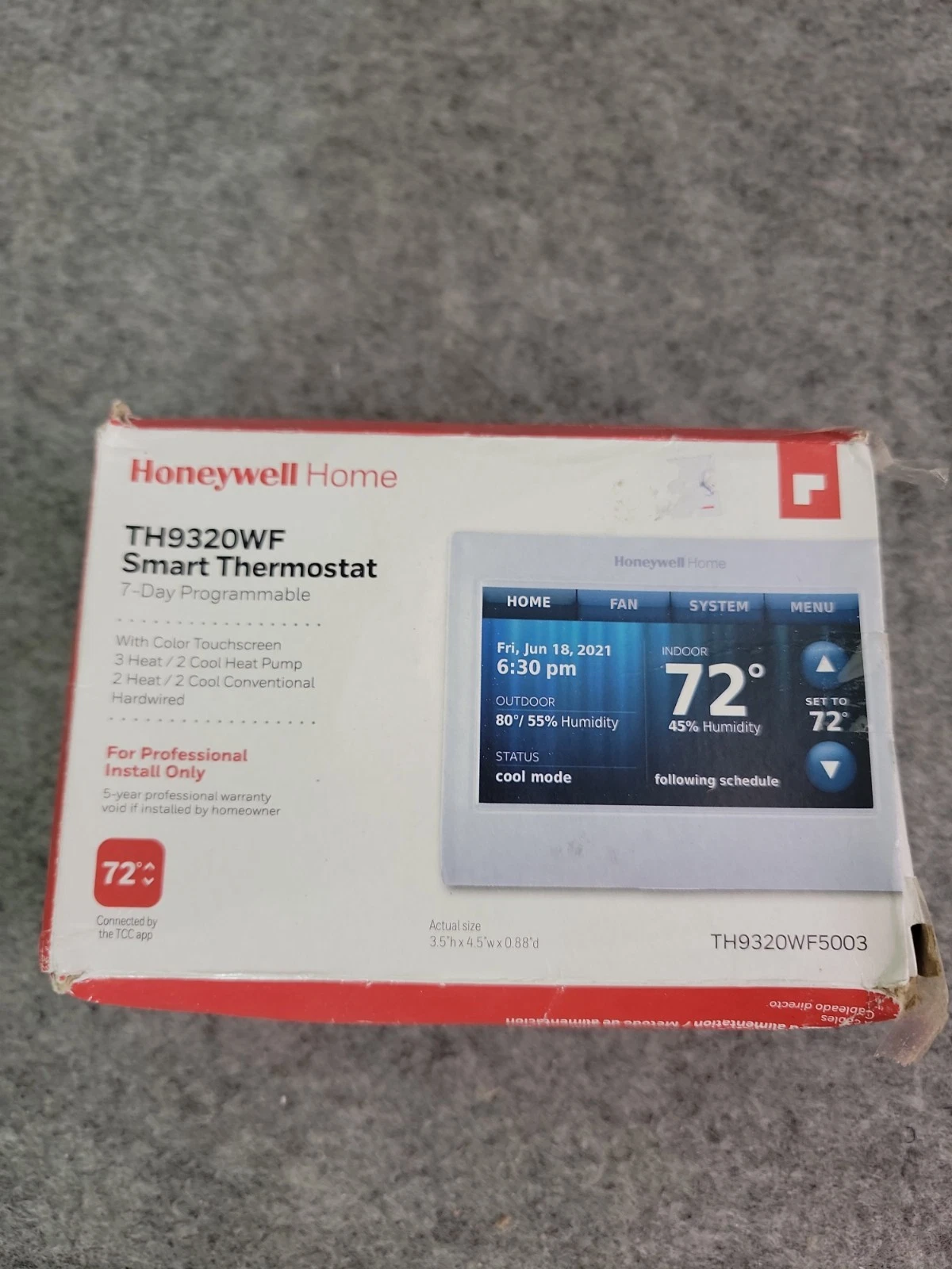 Honeywell TH9320WF5003 Wi-Fi 9000 7-Day Programmable Thermostat