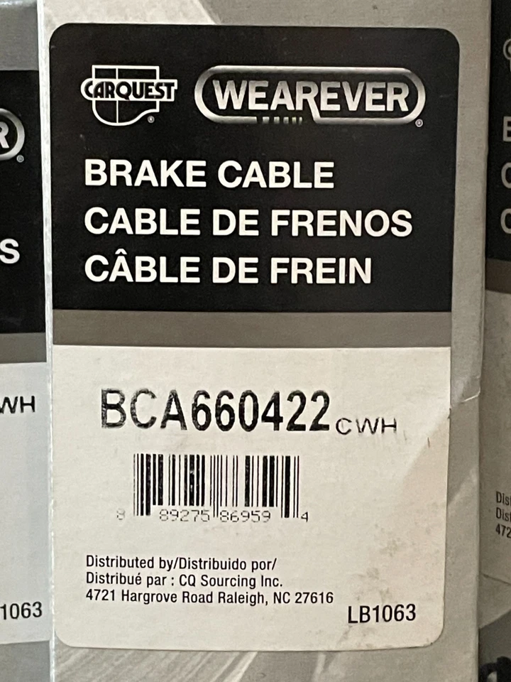 Cable de freno de estacionamiento BCA660422 Carquest para TRASERA IZQUIERDA se adapta 03-07 Saturn Vue Foto 2 de 2