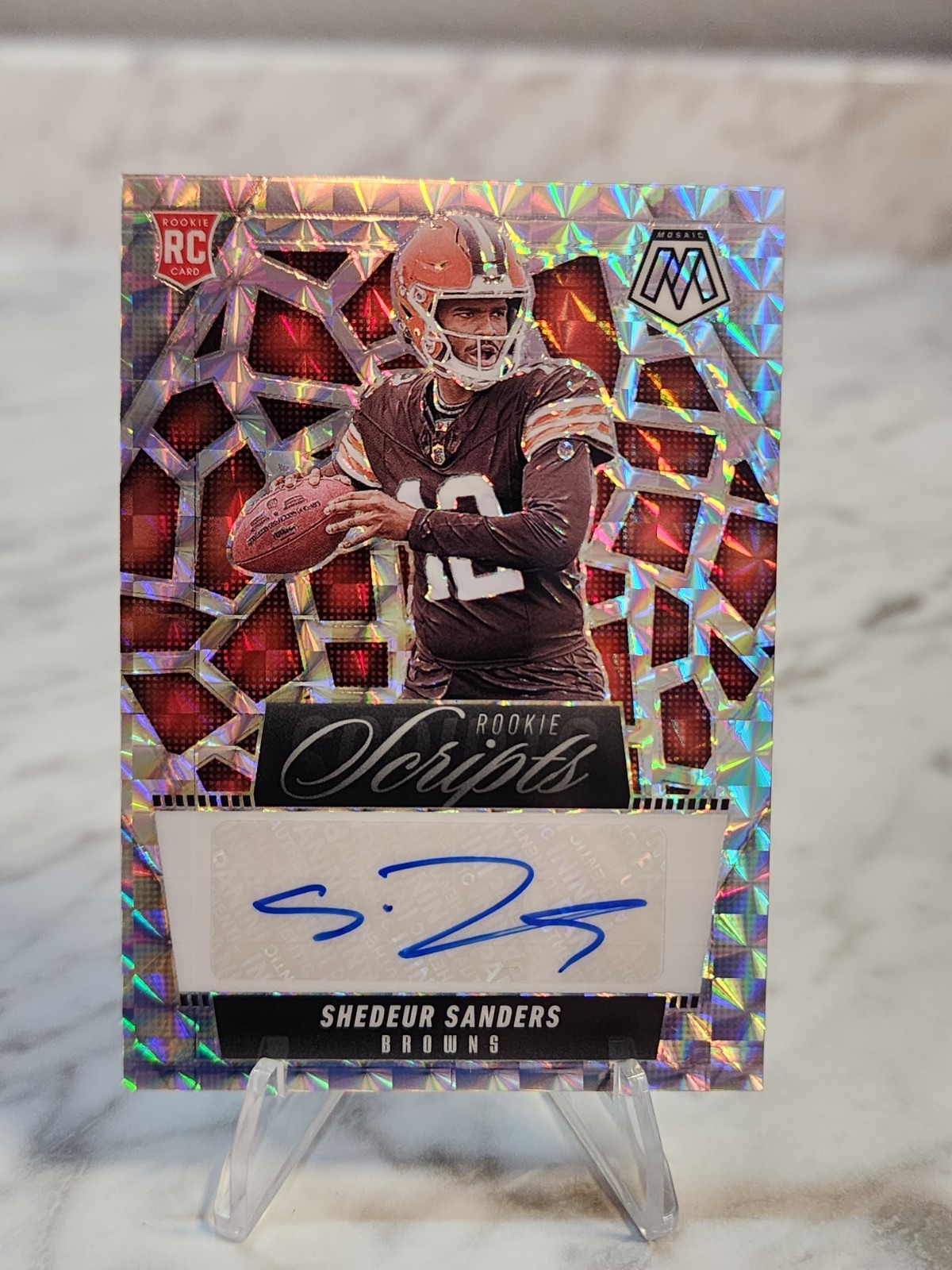 2025 Mosaic Rookie Scripts Shedeur Sanders Auto Rookie #RS-SSS B-20
