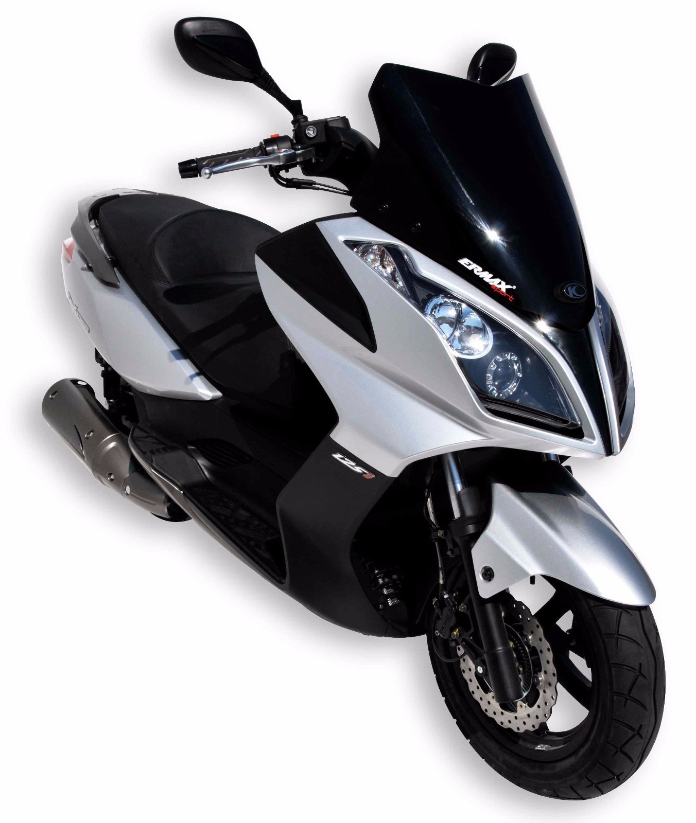Bulle sport Ermax pour Kymco Downtown 125 et 300 de 2009 à 2017 noir opaque