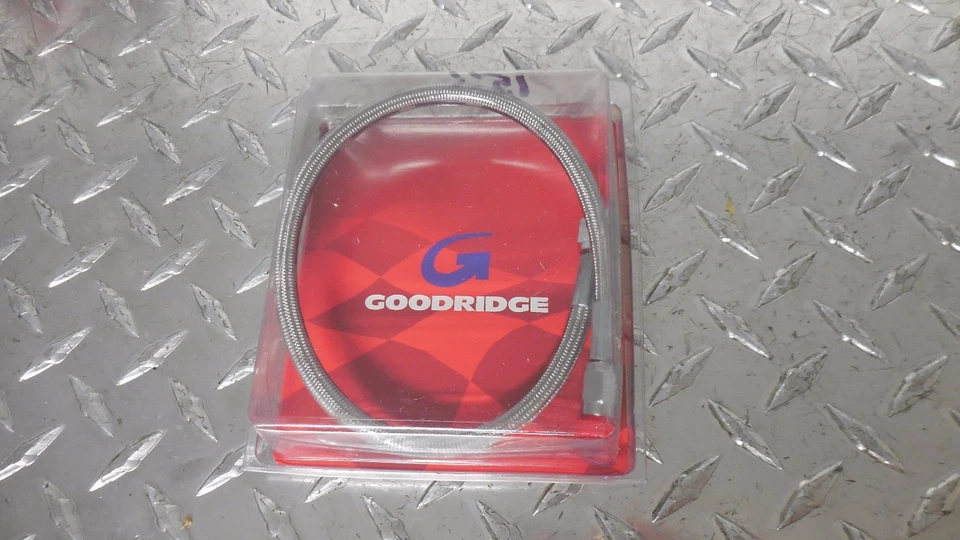 Goodridge Universal Moto Freno Línea 15" Harley Chopper Café Honda Kawasaki Foto 2 de 4
