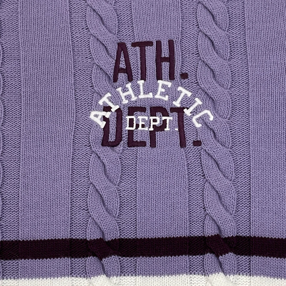 Suéter Boohoo Hombre Hombre Grande Manga Larga Pullover Cable Tejido Blanco Púrpura Foto 2 de 4