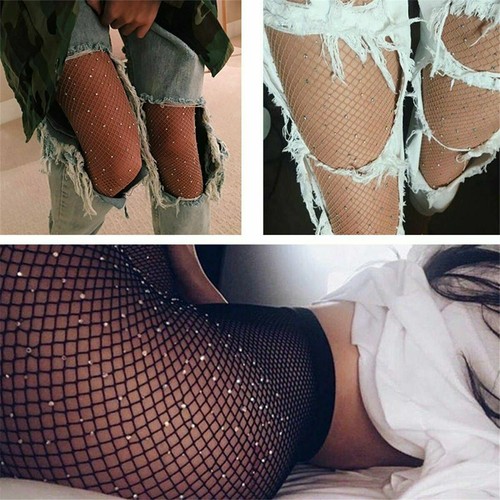 AU STOCK BLING CRYSTA DIAMANTE GARTER BELT THIGH HIGH STOCKING PANTYHOSE HOS024 - Picture 2 of 28