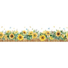 160cm Sunflower Wall Decal Stickers Skirting Line Corner Wallpaper Self-Adhesive