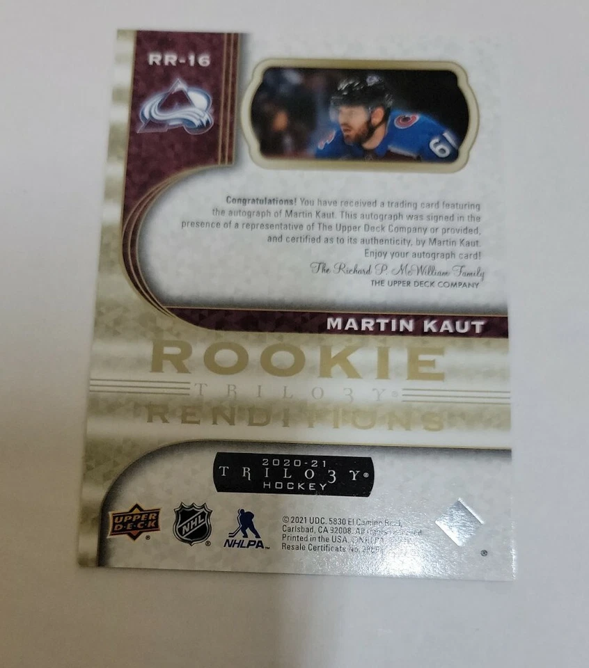 2021 Trilogy Martin Kaut Rookie Renditions Auto Alavanche !!!🔥🔥🔥 - Image 2 of 2