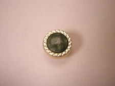 Genuine Green Jade Stone & Gold Tone Quality Vintage Tie Tack Lapel Pin q82