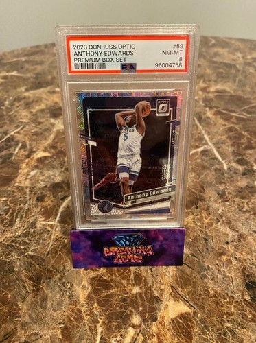 2023 PANINI DONRUSS OPTIC PREMIUM BOX SET #59 ANTHONY EDWARDS 46/249 PSA 8