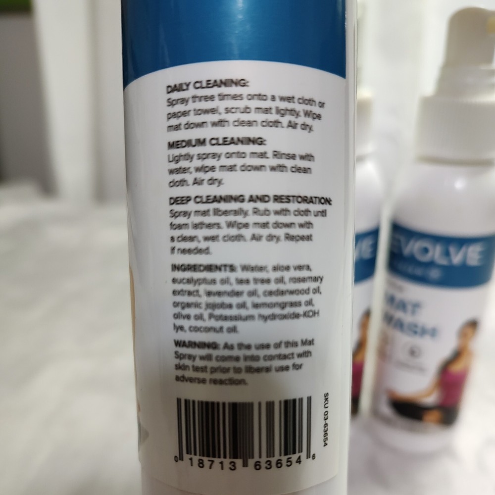Gaiam Yoga Mat Wash Spray with Essential Oils 3-Pack 4 fl oz Each
