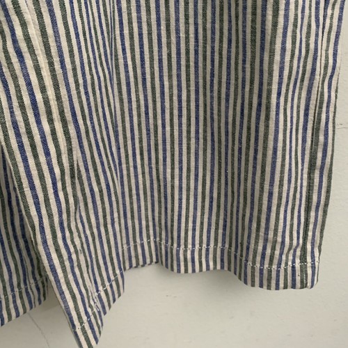 Max Studio Linen Cropped Pants M Green Blue Stripe Pockets Wide Leg 30 In Waist - 第 6/12 張圖片