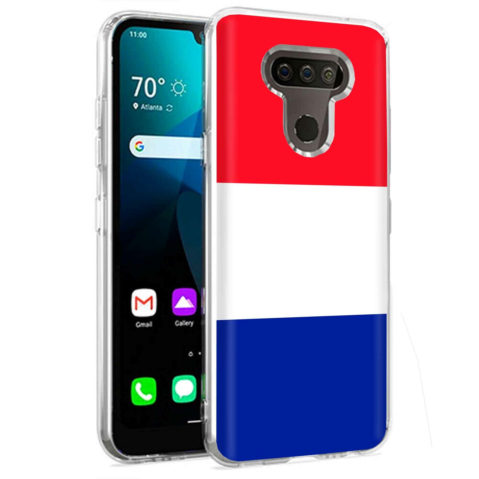 Phone Case for LG Harmony 4,Premier Pro Plus,K41, Flag France Print