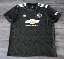 MENS XXL MANCHESTER UNITED AWAY FOOTBALL SHIRT 2020-2021 CAMOUFLAGE GREEN 2XL