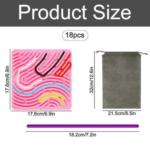 Silicone Sensory Fidget Board - Stress & Anxiety Relief Toy for ADHD - Picture 18 of 31