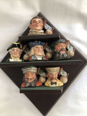 Royal Doulton Tiny Explorers Character Jugs Set With Display Stand