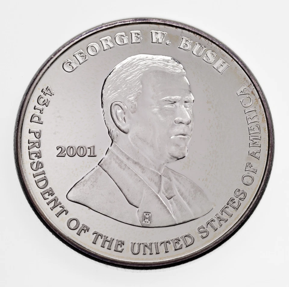 Elezione Presidenziale 2001 George W. Bush/ Al Gore Moneta D'Argento Da 1 Oz. - Immagine 3 di 4