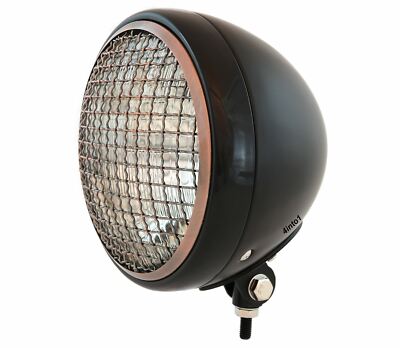 7'' Bottom Mount Motorcycle Headlight Spotlight w/ Grill Black Bronze H4 Halogen