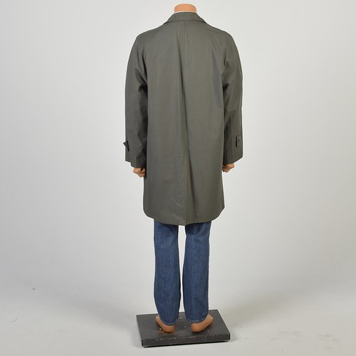 Large 1960s Gray Green Rain Coat with Yellow Plaid Lightweight Rain Coat Casual - Picture 4 of 10