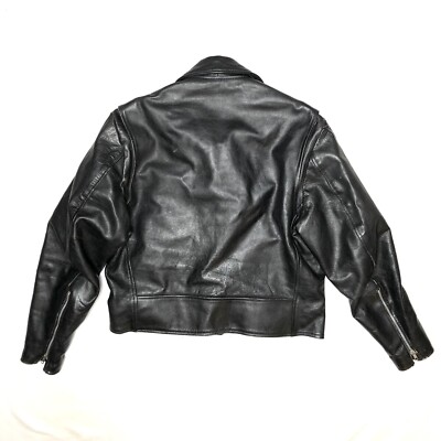 Vintage Excelled Size 44 Black Leather Pebbled Grain Brando Vintage Excelled Size 44 Black Leather Pebbled Grain Brando