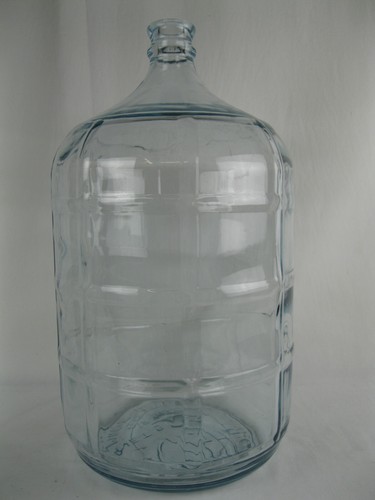 Vtg. Bluish Tint Glass Jug, Bottle Crisa Mexico Embossed Checkered 5 Gallon - Picture 3 of 6