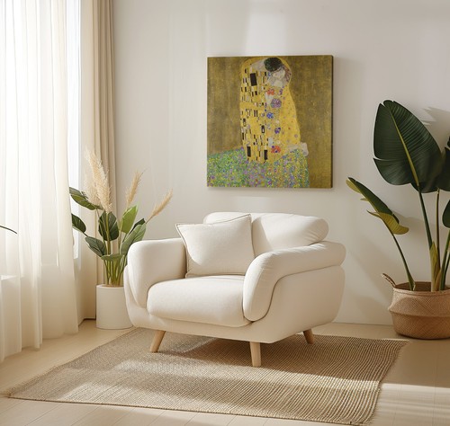 The Kiss Gustav Klimt Reproduction Canvas Print Wall Art Home Decor - Picture 6 of 10