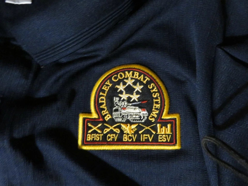 Camisa para hombre Tri-Mountain 2XL manga corta azul oscuro Bradley Combat Systems parche Foto 2 de 4