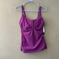 PROFILE BY GOTTEX WOMEN'S Tutti Fruiti 38D CUP TANKINI SWIM TOP Purple NWT
