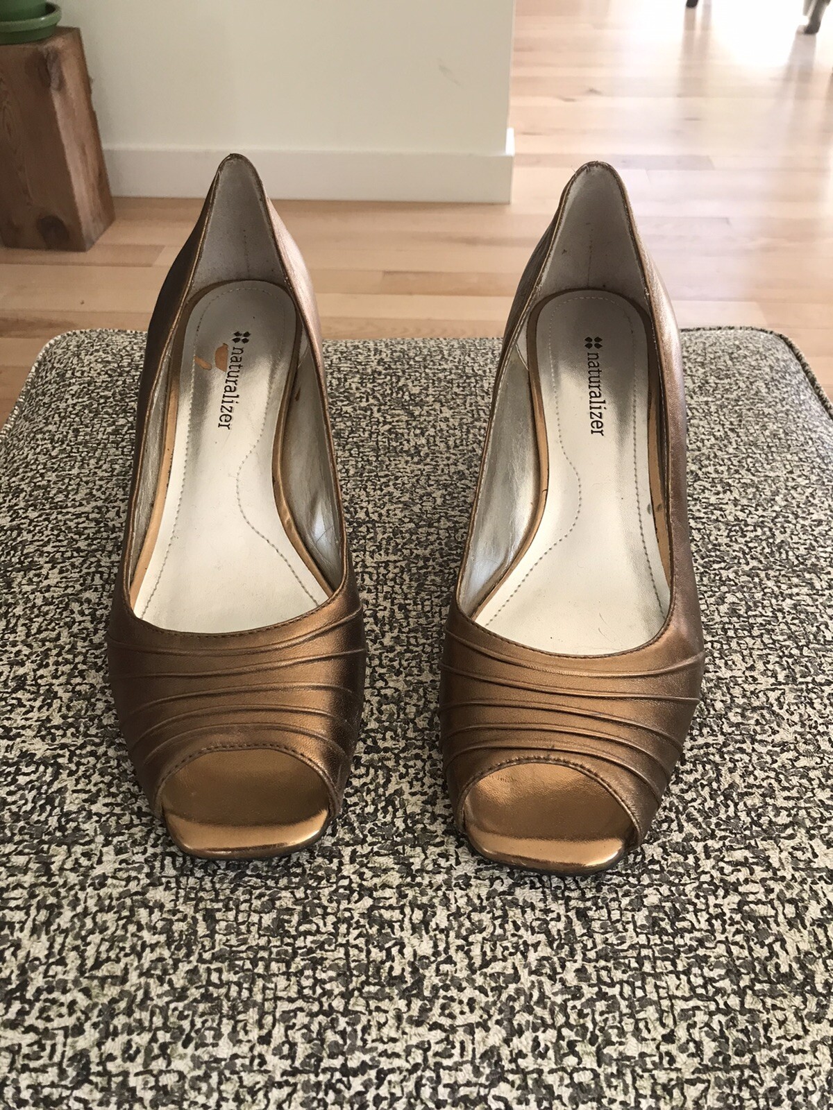 Vintage Naturalizer Shoes Womens M Open Toe Low Heel Leather