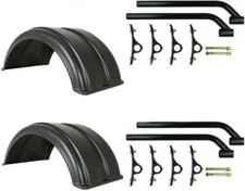 Buyers Products Fits 16" - 17" Wheels Plastic TRUCK FENDERS & MOUNTING BRACKETS