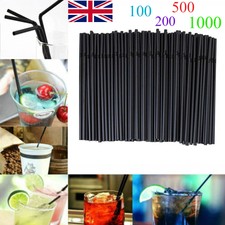 Plastic Flexible Straws Bendy Black Recyclable Drinking Cocktail Straws