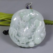 Certified Green 100 Natural A Jade Jadeite Pendant Dragon   0453