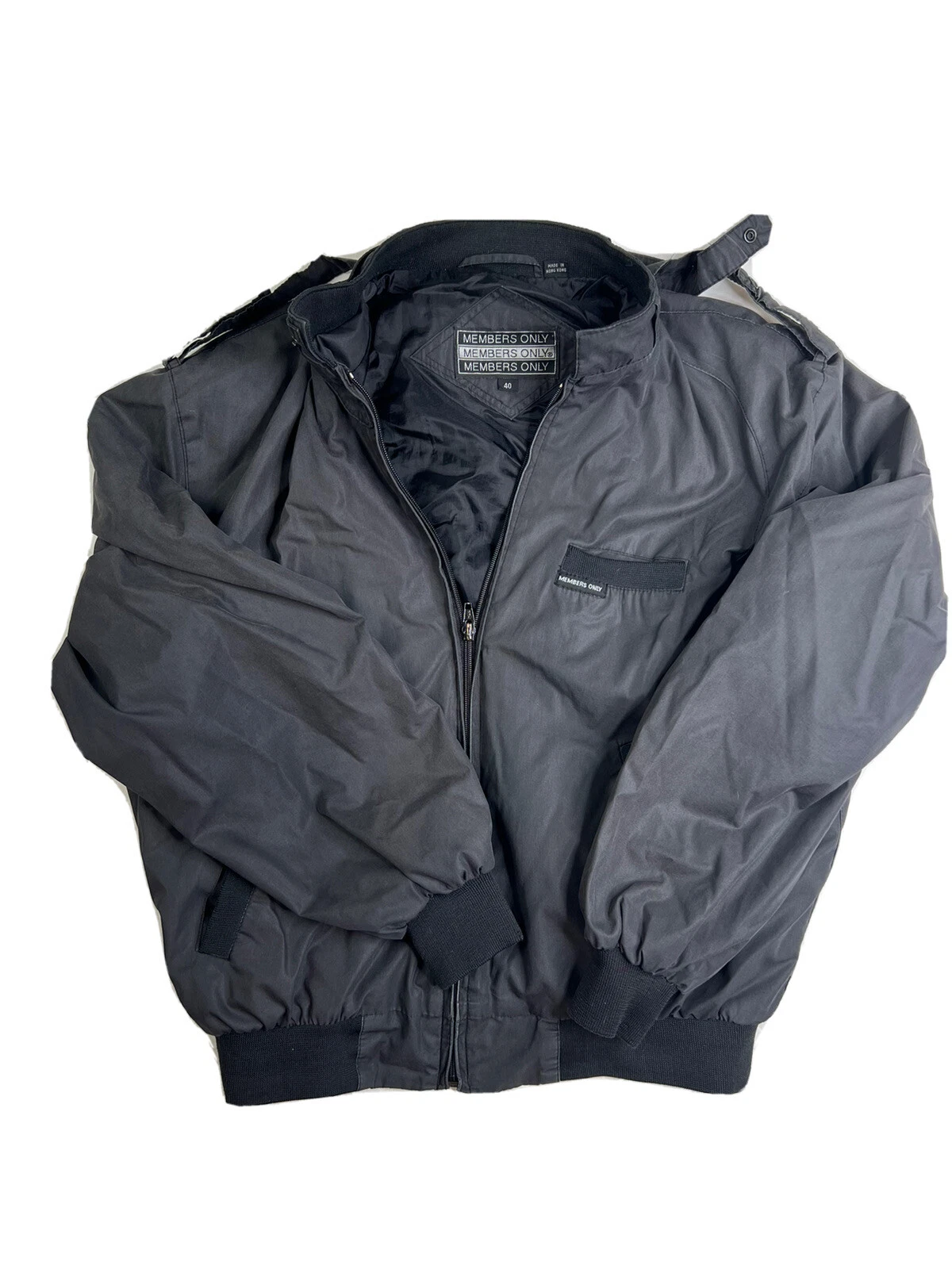 Vintage Members Only Sz 40 Unisex Jacket Grey Color Windbreaker A021222