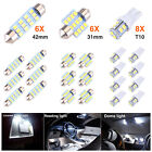 20x Led Light Bulbs Interior Kit Car Trunk Dome License Plate Lamp 6000K