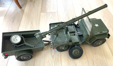 Vintage 1965 Hasbro GI JOE Jeep Combat Set 7000 Cannon, Search Light Trailer