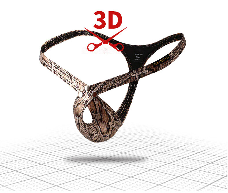 Hombres Sexy Tanga Serpiente Impreso Ropa Interior Erótica Juventud Bragas Divertidas