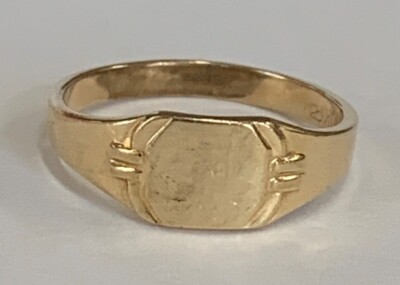 Nachlass Schmuck Baby Siegelring Babyring 10K Gelbgold Bandgröße 1 ohne Monogramm