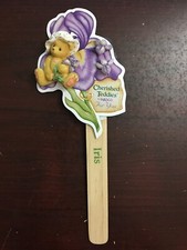 Enesco CHERISHED TEDDIES Pin and Earring Set Iris Wooden Stick Vintage 90s 1996
