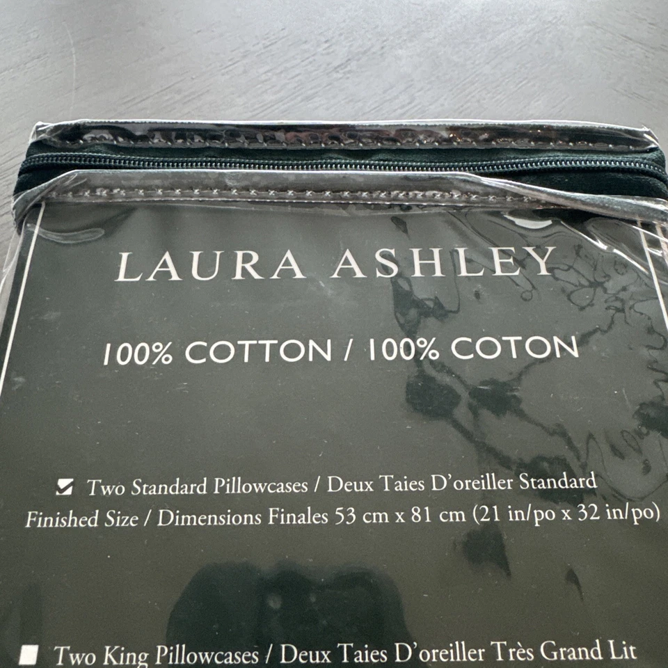 Fundas de Almohada Estándar Laura Ashley Floral ROSALINDA Rosa y Gris (2) 100% Algodón Foto 4 de 4