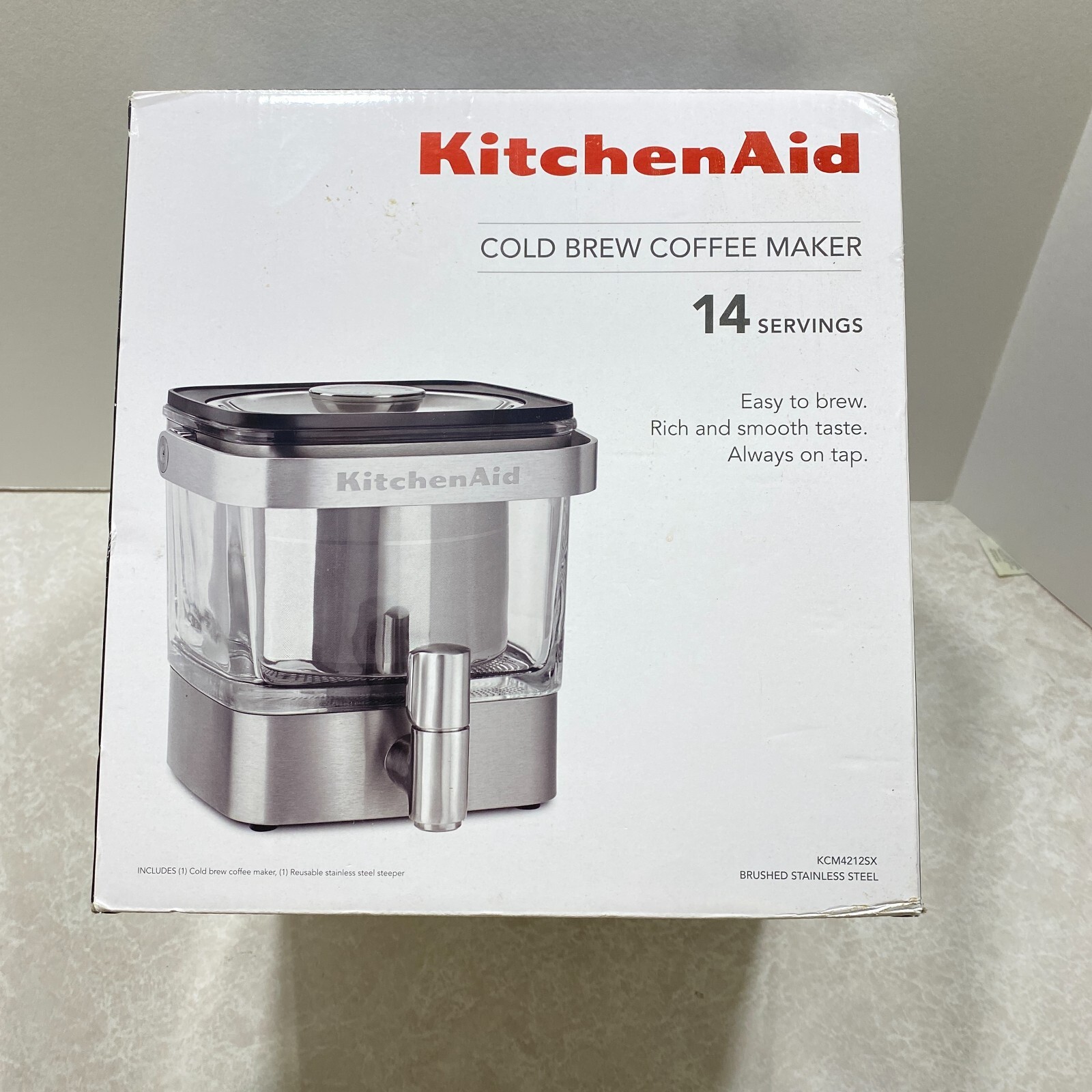 KitchenAid 28 oz Cold Brew Coffee Maker Brushed Stainless Steel eBay