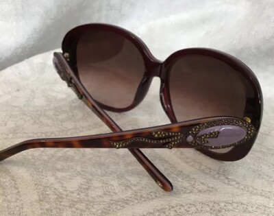 JUDITH LEIBER TORTOISESHELL SUNGLASSES WITH CRYSTALS WITH CASE Judith Leiber tortoiseshell crystal sunglasses  main image 2