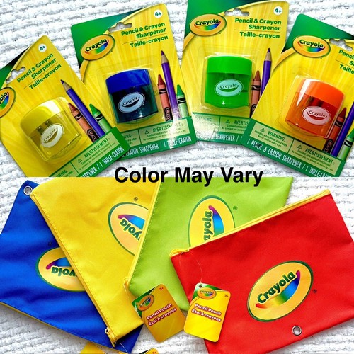 Crayola Bundle - CanvasPencil/Crayon Pouch + No.2 Pencils + Sharpener + Erasers - 第 4/4 張圖片