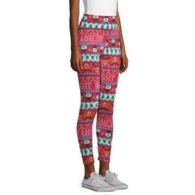No Boundaries Juniors Christmas Red Fur Lined Leggings Size Med New