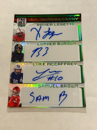 2023 LEAF PRO SET PURE LEGETTE LUTHER BURDEN MCCAFFREY BROWN 6/6 QUAD AUTO SP M1 - Picture 1 of 2