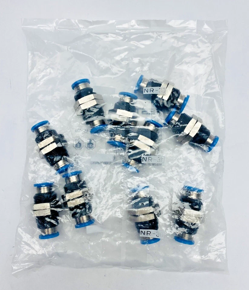 NEW Festo 153159 QSS-8 Push-In Bulkhead Connector 8mm Tube OD Bag Of 10 - Image 2 of 4