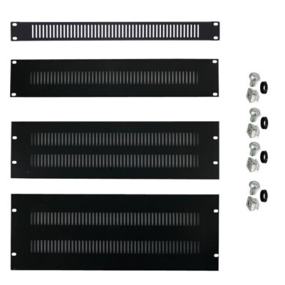 Blindplatten Rackplatten belüftet 19 Zoll 19'' mit Befestigungssatz 1HE 2HE 3HE 4HE