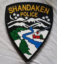 Police Shandaken 3d routed wood patch plaque sign Custom carved