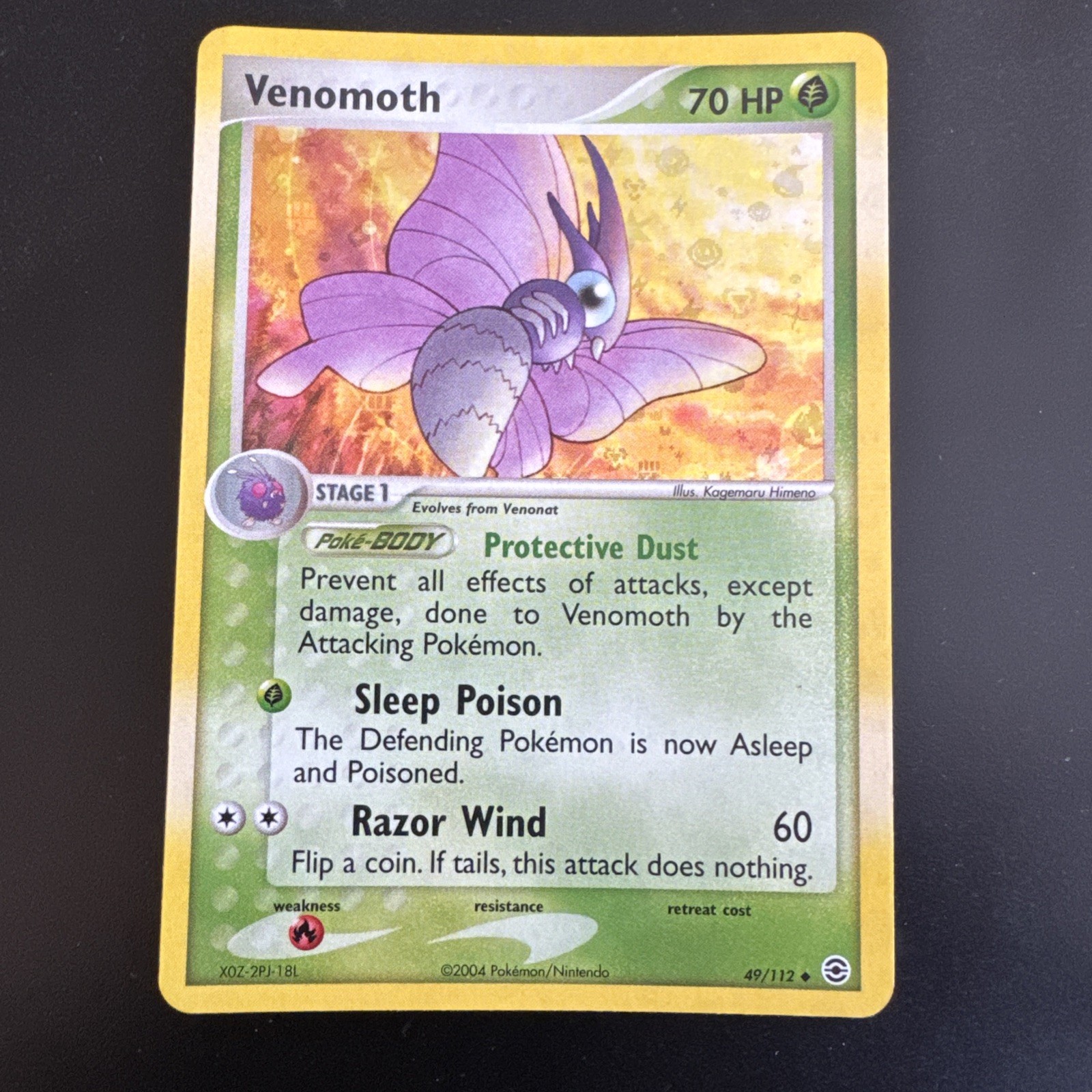 Venomoth 49/112 FireRed & LeafGreen Reverse Holo NM