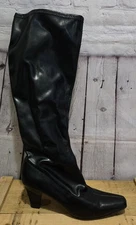 Aerosoles Tall Heeled Black Boots Snip Toe Womens 9 Classic 3" Heel