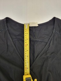 L.A. Hearts Romper Womens Medium Black Surplice Wrap Long Sleeve Ruffle Hem