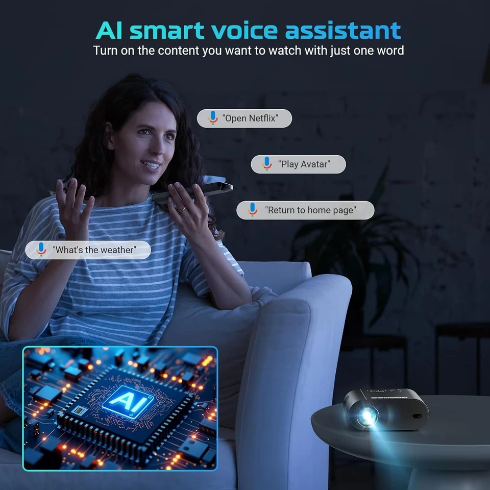 [Google TV/Voice Control]GooDee 4K UHD Smart Projector with WiFi and Bluetooth - Image 3 of 4