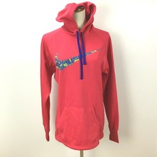 Nike Therma-FIT Hoodie Womens S Red Graphic Swoosh Just Do It 454992-691