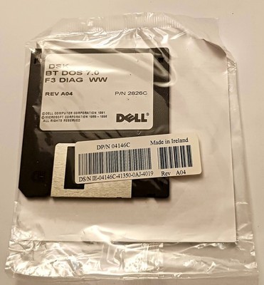 Dell DSK BT DOS 7.0 F3 DIAG WW Boot Driver Floppy Disk PN: DP/N 04146C 2826C